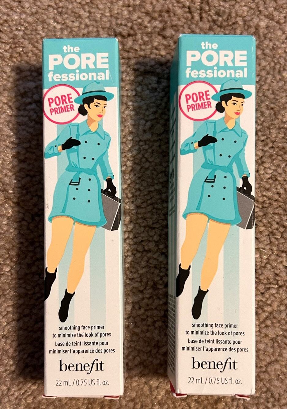 NIB! 2 Tubes Sealed Benefit The POREfessional Pore Primer .75 oz./22ml.